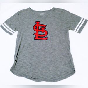 St. Louis Cardinals Official MLB Baseball Women's M Gray Logo Athletic T-Shirt
